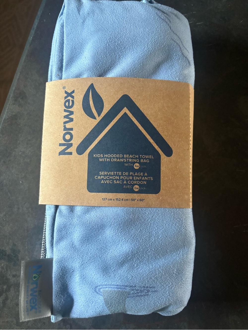 Norwex Kids Hooded Beach Towel in Light Blue